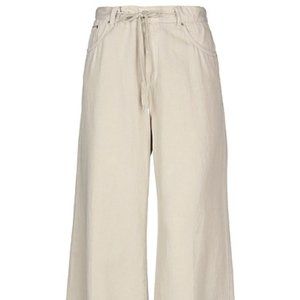 CARE LABEL Wide Leg Drawstring Jeans in Light Khaki Beige Size 4/27 Brand New